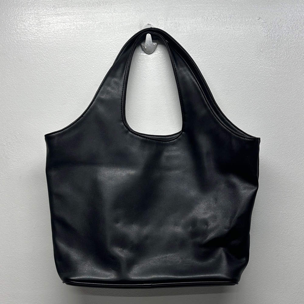 Matt & Nat France Tote Bag Vegan Faux Leather Double Shoulder Strap Purse Black - Picture 3 of 11